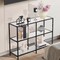 3-Tier Glass Console Table Modern Sofa Side Table with Iron Legs for Living Room Hallway